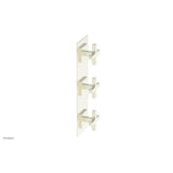 Phylrich - CROI - Thermostatic Valve with Two Volume Control - Cross Handles - Satin Nickel