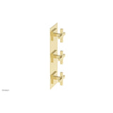 Phylrich - CROI - Thermostatic Valve with Two Volume Control - Cross Handles - Polished Brass
