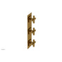 Phylrich - CROI - Thermostatic Valve with Two Volume Control - Cross Handles - French Brass
