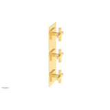 Phylrich - CROI - Thermostatic Valve with Two Volume Control - Cross Handles - Polished Gold