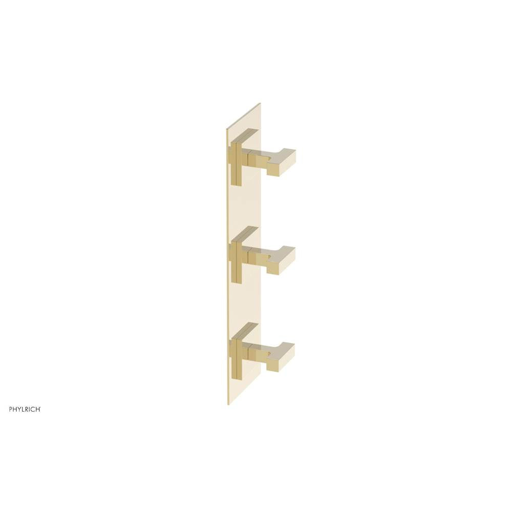 Phylrich - CROI - Thermostatic Valve with Two Volume Control - Lever Handles - Polished Brass Uncoated