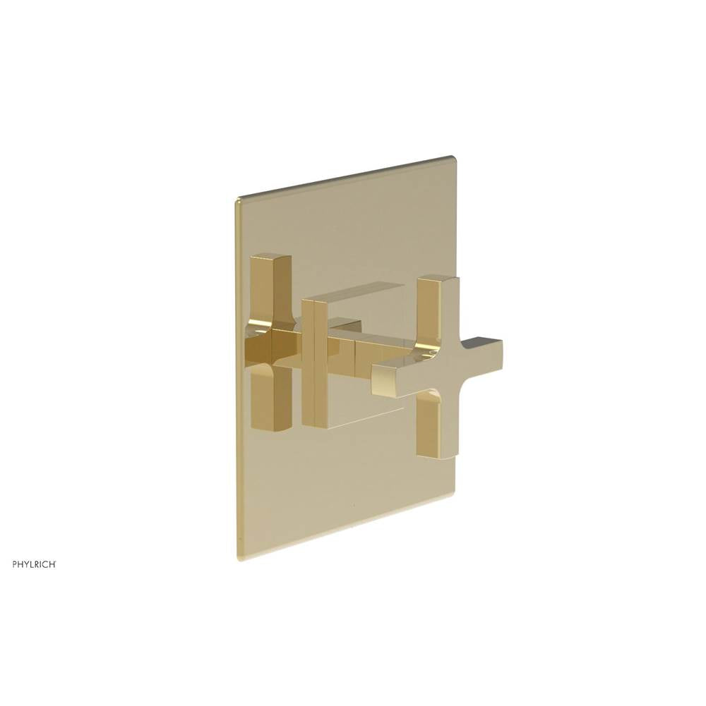Phylrich - CROI - Thermostatic Shower Trim, Cross Handle - Polished Brass Uncoated