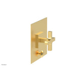 Phylrich - CROI - Pressure Balance Shower Plate with Diverter and Cross Handle Trim Set - Burnished Gold