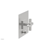 Phylrich - CROI - Pressure Balance Shower Plate with Diverter and Cross Handle Trim Set - Satin chrome