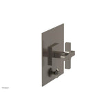 Phylrich - CROI - Pressure Balance Shower Plate with Diverter and Cross Handle Trim Set - Pewter
