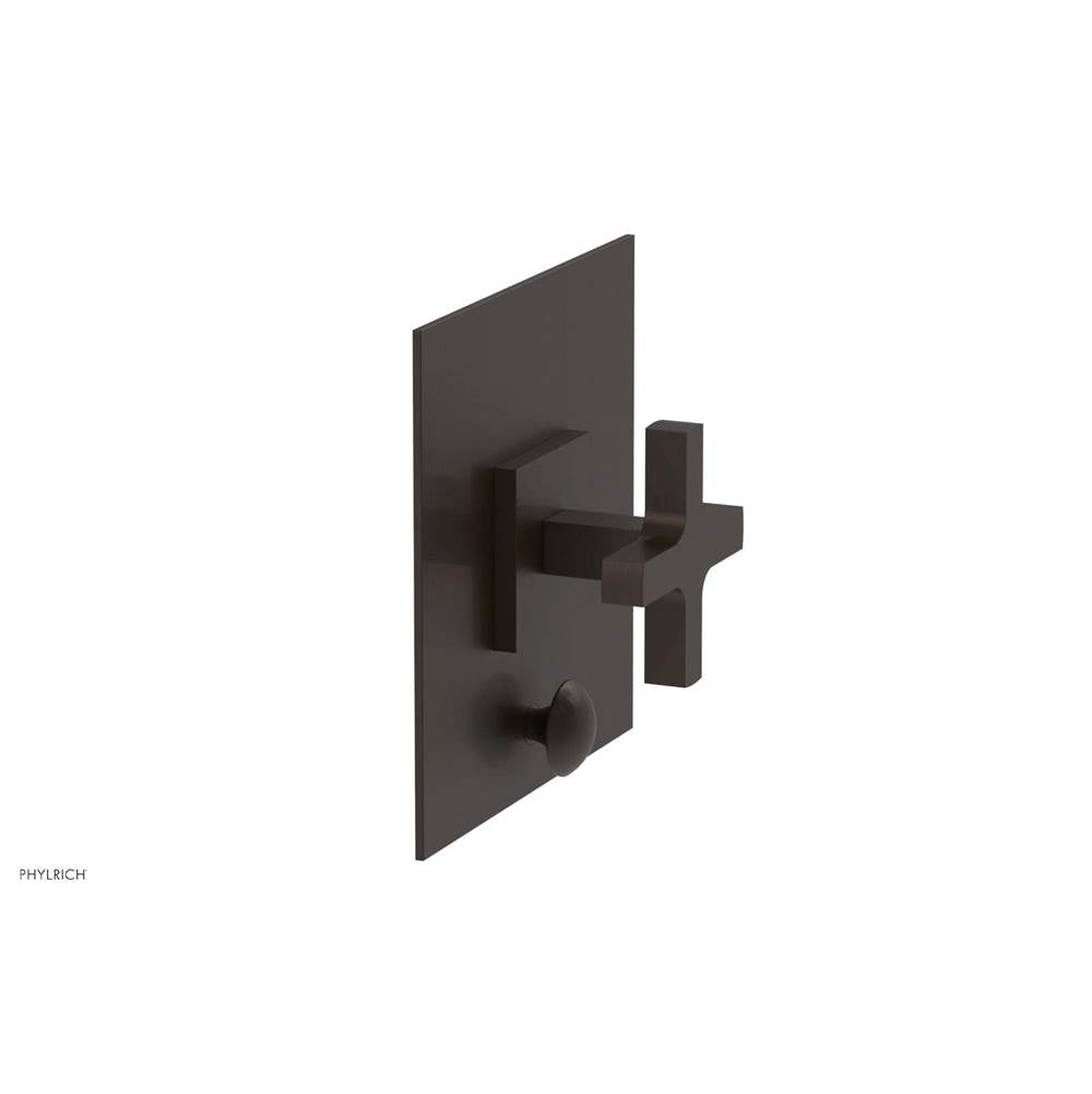 Phylrich - CROI - Pressure Balance Shower Plate with Diverter and Cross Handle Trim Set - Antique Bronze