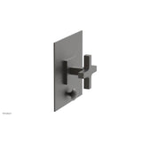 Phylrich - CROI - Pressure Balance Shower Plate with Diverter and Cross Handle Trim Set - Oil Rubbed Bronze