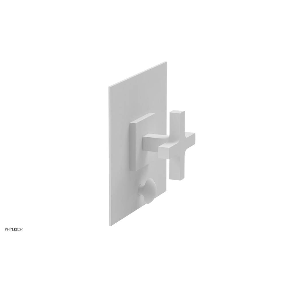 Phylrich - CROI - Pressure Balance Shower Plate with Diverter and Cross Handle Trim Set - Satin White