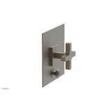 Phylrich - CROI - Pressure Balance Shower Plate with Diverter and Cross Handle Trim Set - Architectural Bronze