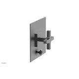 Phylrich - CROI - Pressure Balance Shower Plate with Diverter and Cross Handle Trim Set - Gun Metal