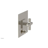 Phylrich - CROI - Pressure Balance Shower Plate with Diverter and Cross Handle Trim Set - Polished Nickel