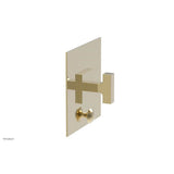 Phylrich - CROI - Pressure Balance Shower Plate with Diverter and Lever Handle Trim Set - Polished Brass Uncoated