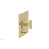 Phylrich - CROI - Pressure Balance Shower Plate with Diverter and Lever Handle Trim Set - Polished Brass
