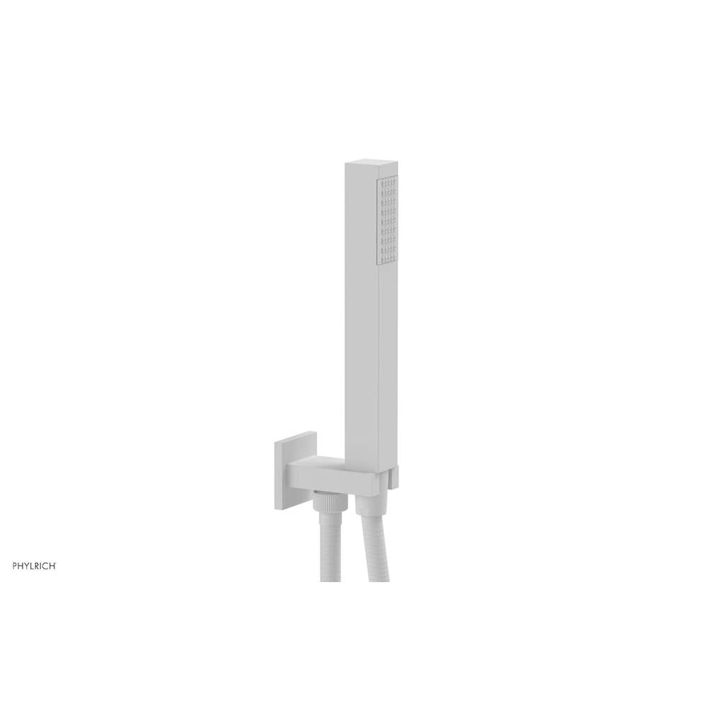 Phylrich - Square Hand Shower with Connector & Hose - Satin White