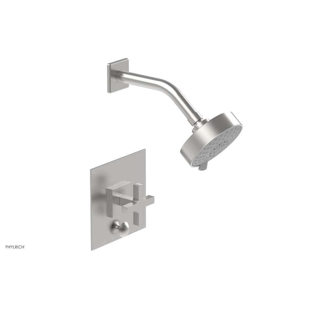 Phylrich - CROI - Pressure Balance Shower and Diverter Set (Less Spout), Cross Handle - Satin chrome