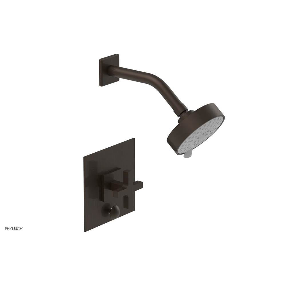 Phylrich - CROI - Pressure Balance Shower and Diverter Set (Less Spout), Cross Handle - Antique Bronze
