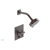 Phylrich - CROI - Pressure Balance Shower and Diverter Set (Less Spout), Cross Handle - Weathered Copper