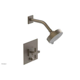 Phylrich - CROI - Pressure Balance Shower and Diverter Set (Less Spout), Cross Handle - Architectural Bronze