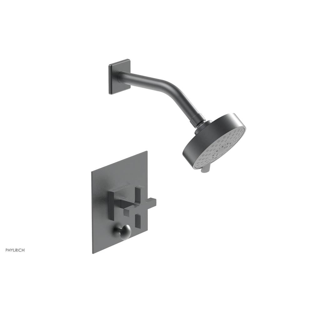 Phylrich - CROI - Pressure Balance Shower and Diverter Set (Less Spout), Cross Handle - Gun Metal