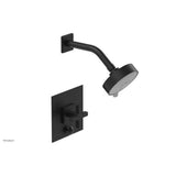 Phylrich - CROI - Pressure Balance Shower and Diverter Set (Less Spout), Cross Handle - Matte Black