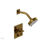 Phylrich - CROI - Pressure Balance Shower and Diverter Set (Less Spout), Cross Handle - French Brass