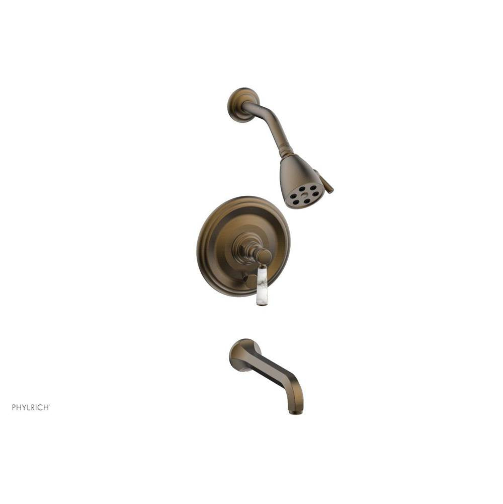 Phylrich - Pb T/Shwr To, Marble Lever Hdl - Old English Brass
