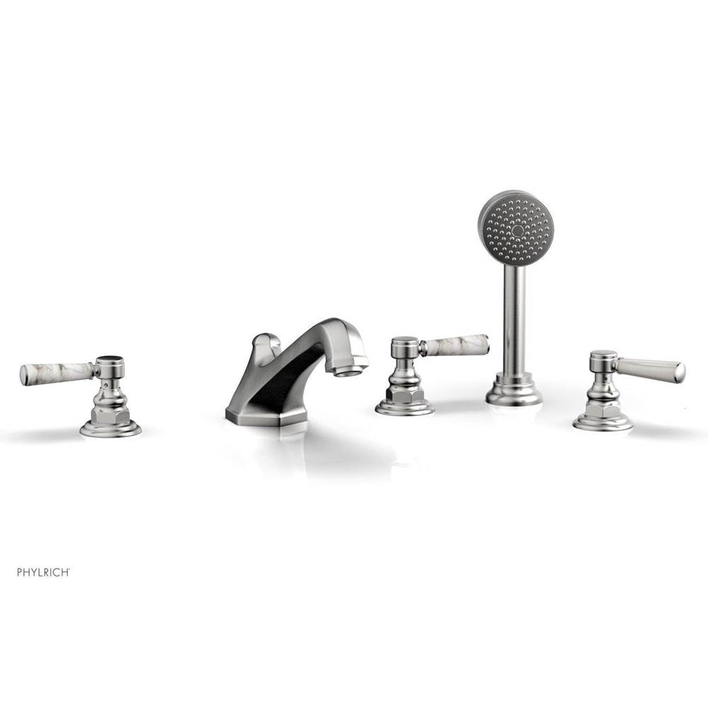 Phylrich - Deck Tub W/Hs To Mrbl Hdl - Satin chrome
