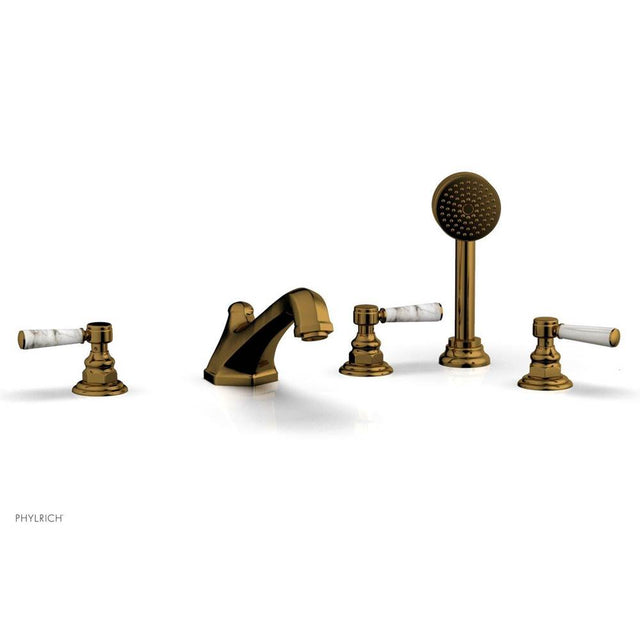 Phylrich - Deck Tub W/Hs To Mrbl Hdl - French Brass
