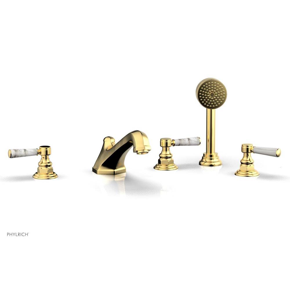 Phylrich - Deck Tub W/Hs To Mrbl Hdl - Satin Gold