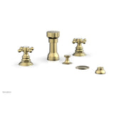Phylrich - 4 Hole Bidet, Cross Hdl - Burnished Gold