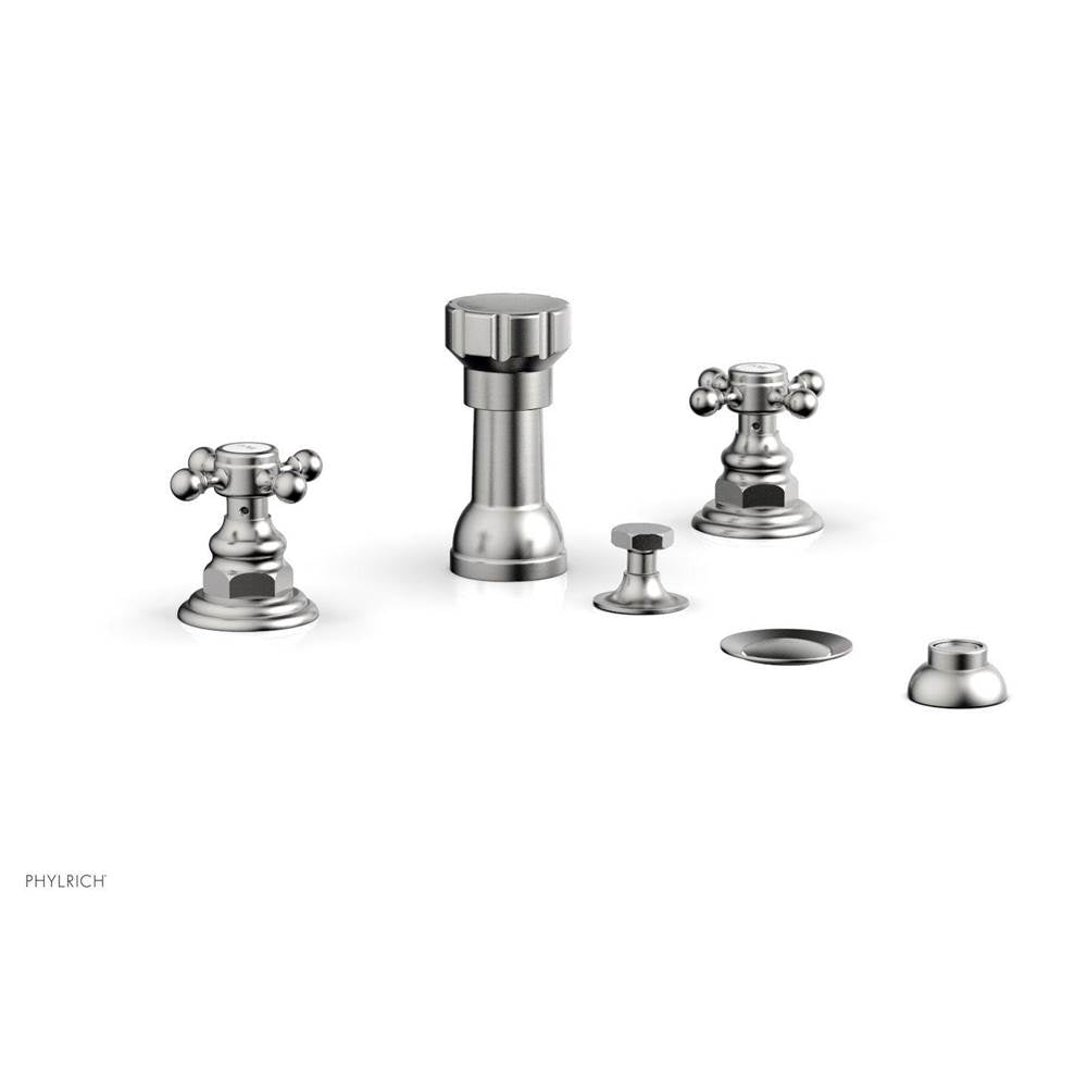Phylrich - 4 Hole Bidet, Cross Hdl - Satin chrome