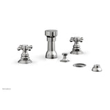 Phylrich - 4 Hole Bidet, Cross Hdl - Satin chrome