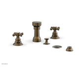 Phylrich - 4 Hole Bidet, Cross Hdl - Old English Brass