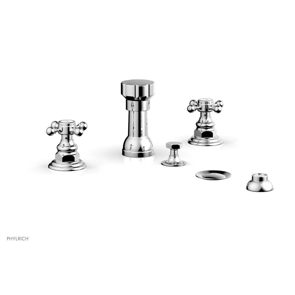 Phylrich - 4 Hole Bidet, Cross Hdl - Polished Chrome