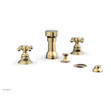 Phylrich - 4 Hole Bidet, Cross Hdl - Satin Brass