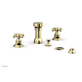 Phylrich - 4 Hole Bidet, Cross Hdl - Polished Brass