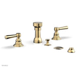 Phylrich - 4 Hole Bidet, Cross Hdl - Satin Brass