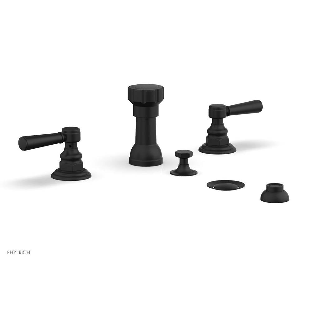 Phylrich - 4 Hole Bidet, Cross Hdl - Matte Black