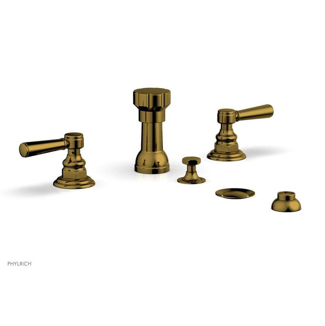 Phylrich - 4 Hole Bidet, Cross Hdl - French Brass