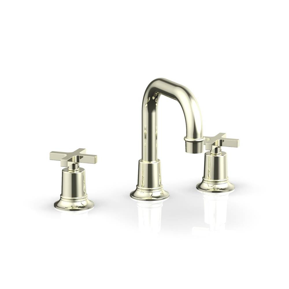 Phylrich - Widespread Faucet Hex Modcross Hdls, Flat Spout - Burnished Nickel