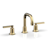 Phylrich - Widespread Faucet Hex Modlever Hdls, Flat Spout - Satin Brass