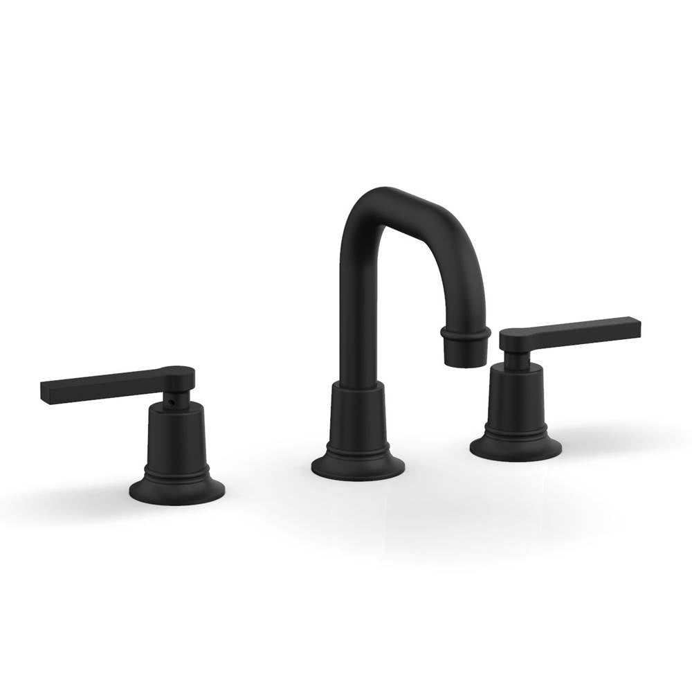 Phylrich - Widespread Faucet Hex Modlever Hdls, Flat Spout - Matte Black