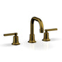 Phylrich - Widespread Faucet Hex Modlever Hdls, Flat Spout - French Brass