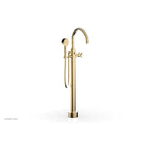 Phylrich - Floor Mount Tub Filler Cross Hdl - Satin Brass