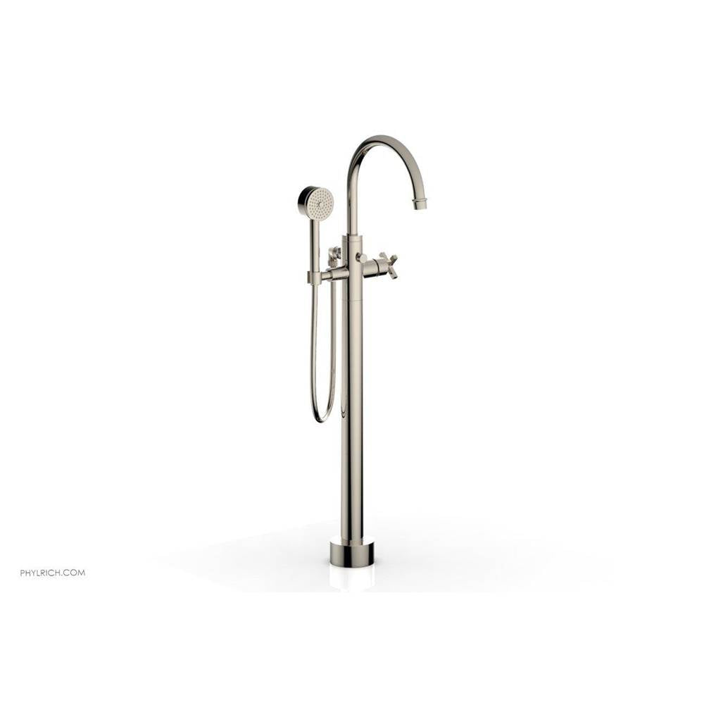 Phylrich - Floor Mount Tub Filler Cross Hdl - Polished Nickel