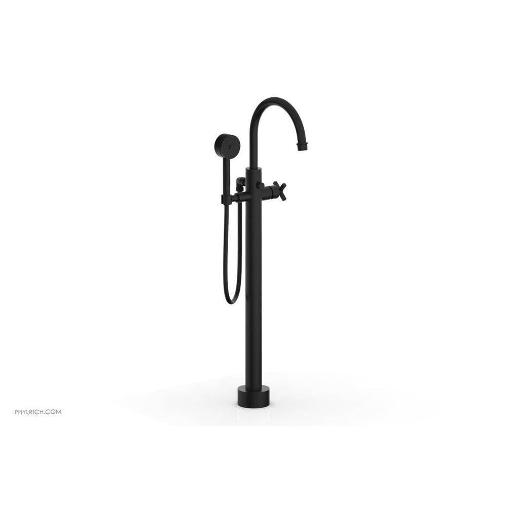 Phylrich - Floor Mount Tub Filler Cross Hdl - Matte Black