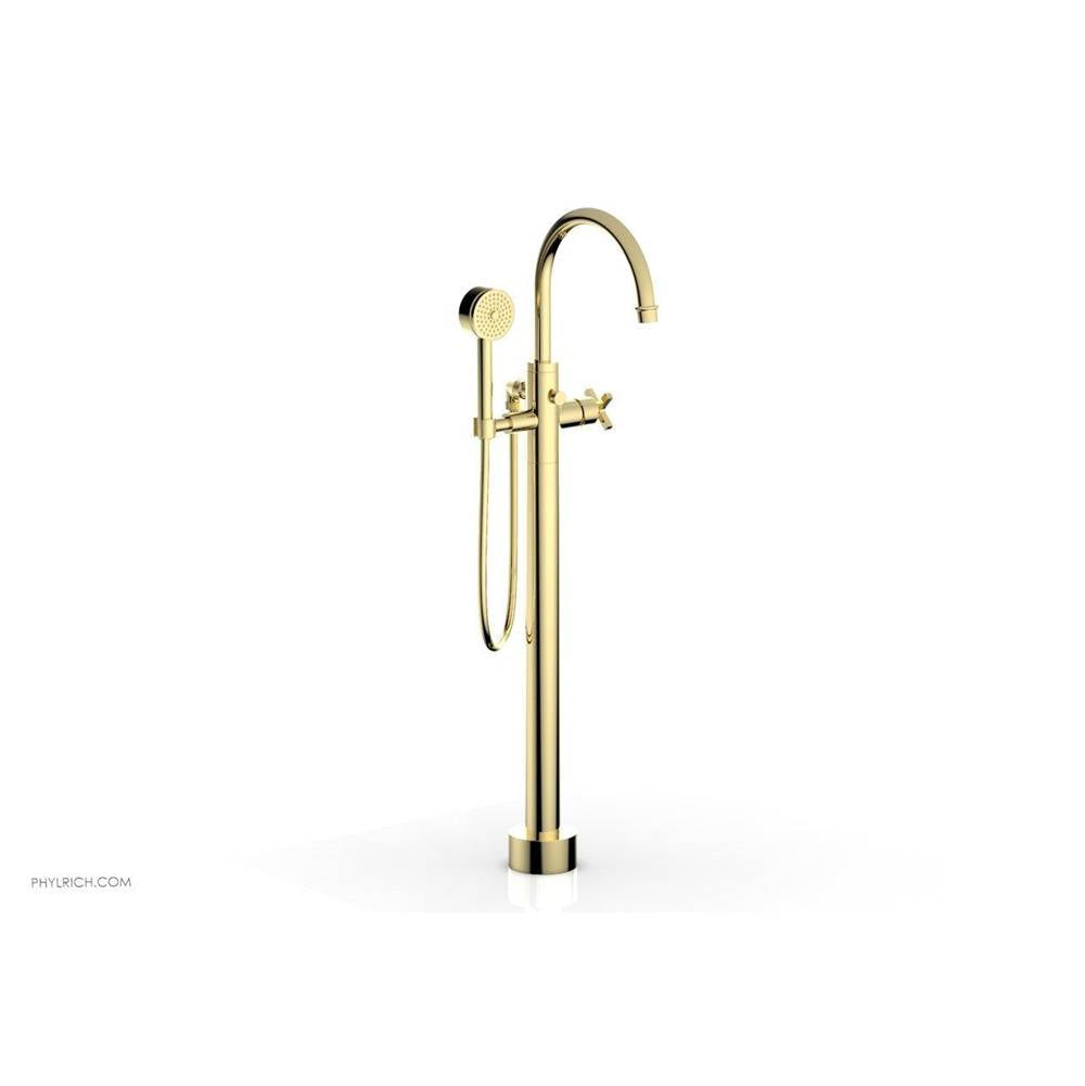Phylrich - Floor Mount Tub Filler Cross Hdl - Polished Brass