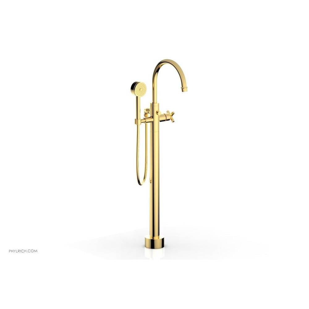 Phylrich - Floor Mount Tub Filler Cross Hdl - Polished Gold