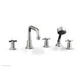 Phylrich - D/Tub W Hs To, Cro Hdl Flat Spout - Satin chrome