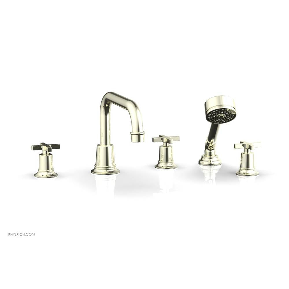 Phylrich - D/Tub W Hs To, Cro Hdl Flat Spout - Burnished Nickel